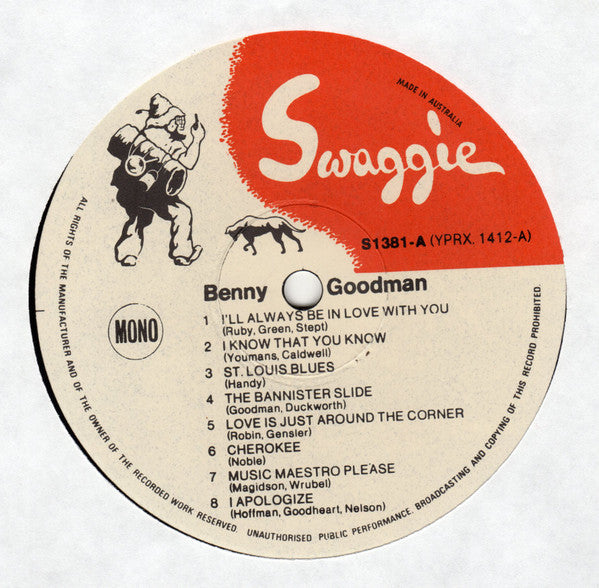 Benny Goodman : Classics In Jazz (LP, Comp, Mono)