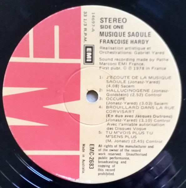 Françoise Hardy : Musique Saoule (LP, Album)