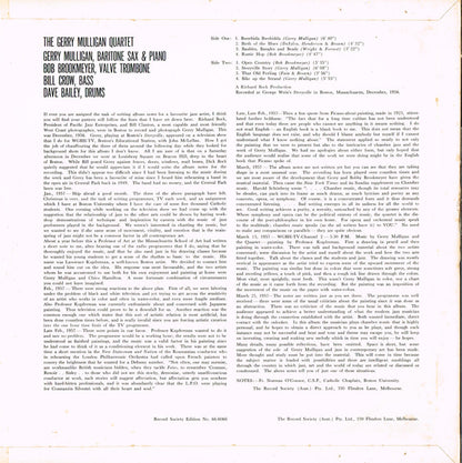 Gerry Mulligan Quartet : The Gerry Mulligan Quartet (LP, Album, Club, RE, Gat)