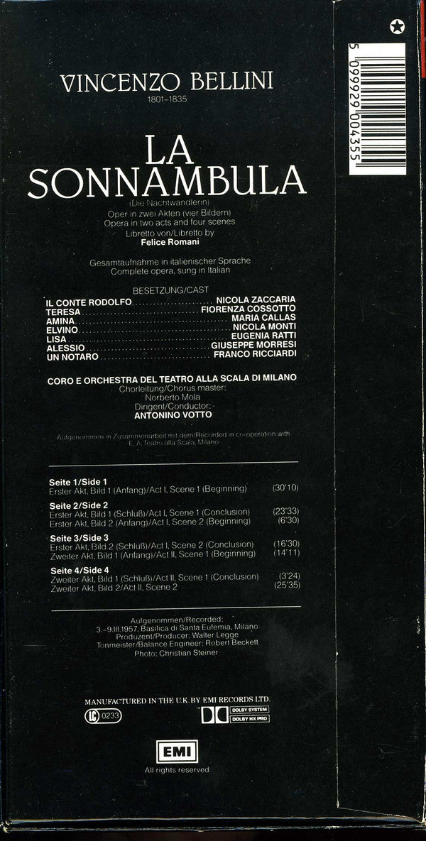 Bellini*, Callas* : La Sonnambula (2xCass + Box)