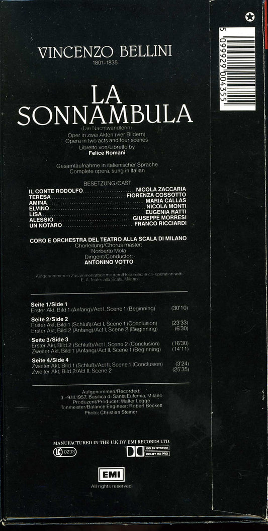 Bellini*, Callas* : La Sonnambula (2xCass + Box)