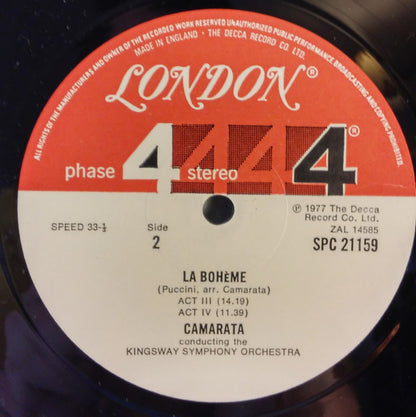 The Kingsway Symphony Orchestra, Tutti Camarata : La Bohème Opera Para Orquesta (LP)