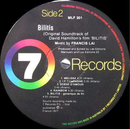 Francis Lai : Bilitis (Original Soundtrack Of David Hamilton's Film) (LP, Album, RE)