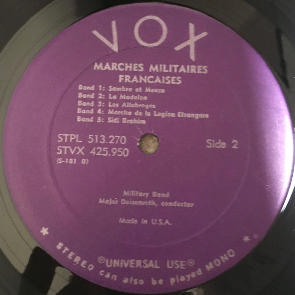 Orchestre Militaire, Friedrich Deisenroth : Marches Militaires Françaises (A Salute To France) (LP, RE)