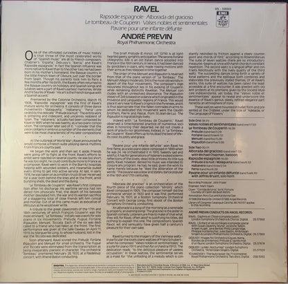André Previn, Royal Philharmonic Orchestra, Maurice Ravel : Rapsodie Espanole / Alborada Del Gracioso / Le Tombeau De Couperin / Valses Nobles Et Sentimentales / Pavane Pour Une Infante Defunte (LP)