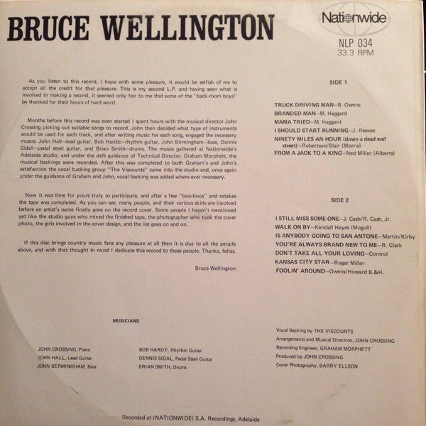 Bruce Wellington : My Kind of Country (LP)