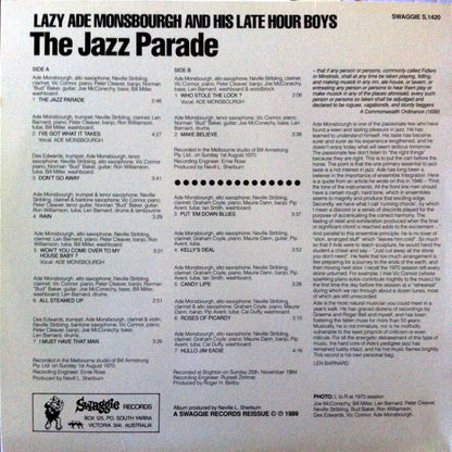 Lazy Ade And His Late Hour Boys : The Jazz Parade (LP, Album, RE)