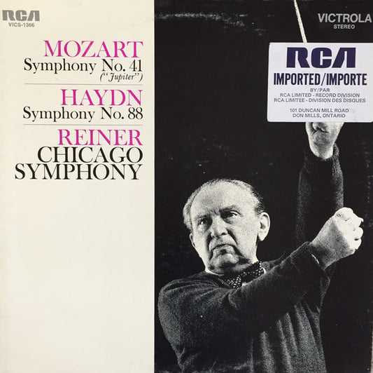 Wolfgang Amadeus Mozart / Joseph Haydn, Fritz Reiner, Chicago Symphony Orchestra : Symphony No. 41 ("Jupiter") / Symphony No. 88 (LP, Comp)