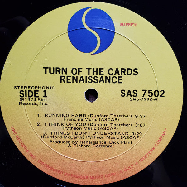 Renaissance (4) : Turn Of The Cards (LP, Album, Mon)