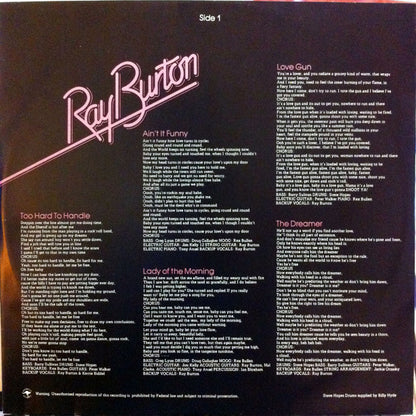 Ray Burton (2) : Dreamers And Nightflyers (LP, Album, Gat)
