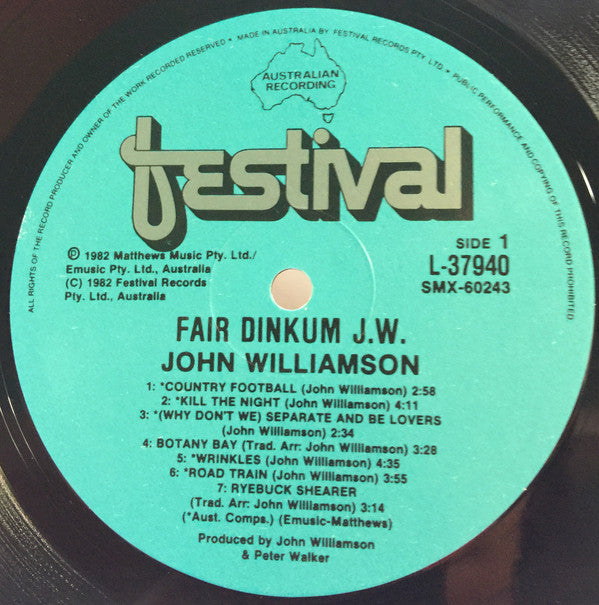 John Williamson : Fair Dinkum J.W. (LP, Album)
