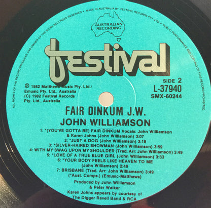 John Williamson : Fair Dinkum J.W. (LP, Album)