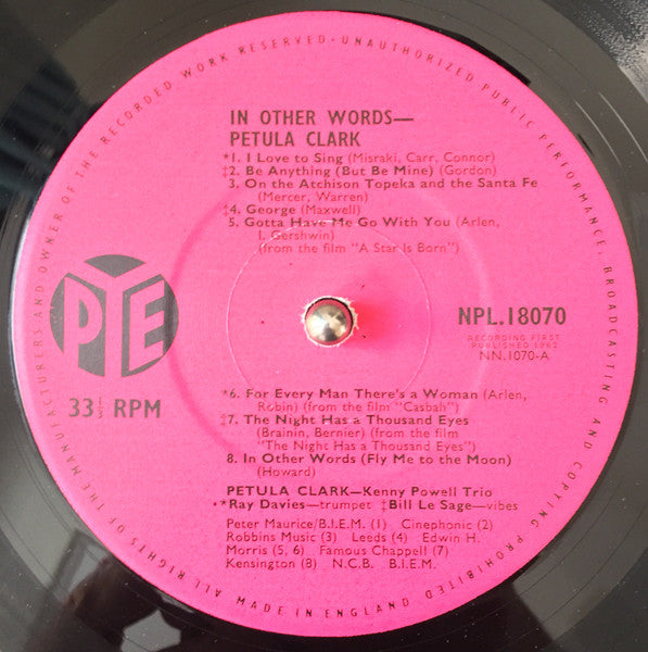 Petula Clark : In Other Words (LP, Album, Mono)