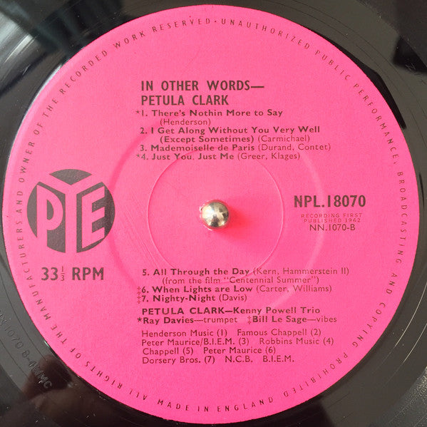 Petula Clark : In Other Words (LP, Album, Mono)