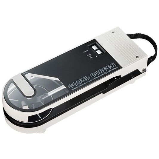 Audio Technica sound burger at-sb727 portable usb and bluetooth turntable in white from above three quarter
