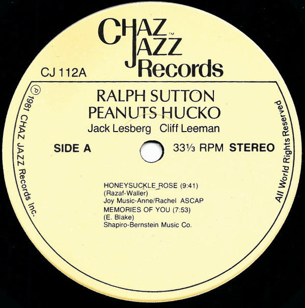 Ralph Sutton (2), Peanuts Hucko, Jack Lesberg, Cliff Leeman : The Big Noise From Wayzata (LP)