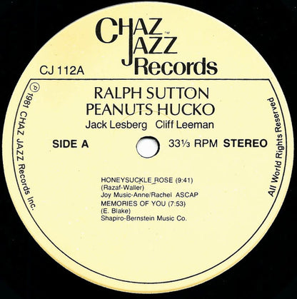 Ralph Sutton (2), Peanuts Hucko, Jack Lesberg, Cliff Leeman : The Big Noise From Wayzata (LP)