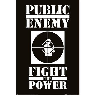Public Enemy 'Fight the Power' logo on a black background